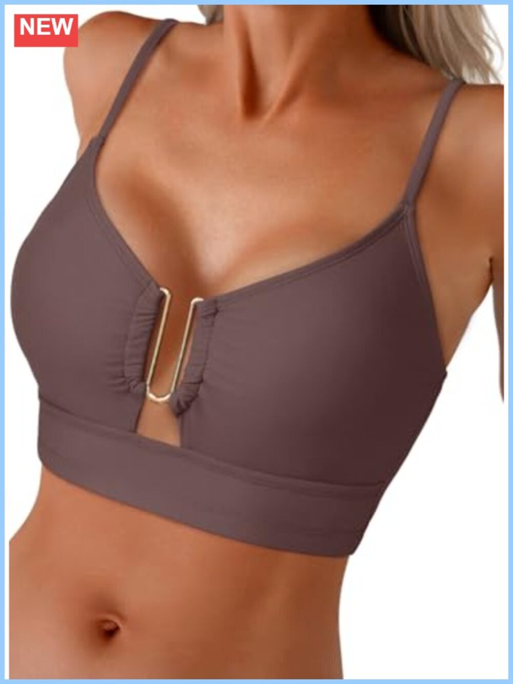Push Up U-Wire Cutout Bikini Top Padded Swimwear